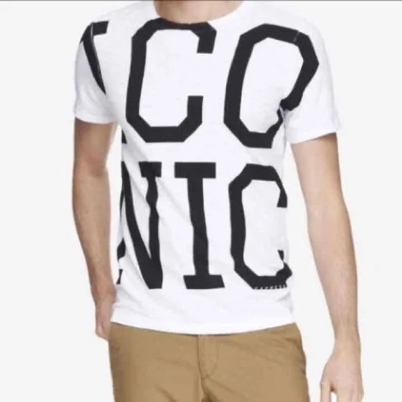 EXPRESS Exploded ICONIC Graphic Tee Shirt - Picture 6 of 13